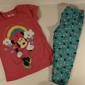 DISNEY MINNIE MOUSE 2 Pc Set Graphic Tee Leggings